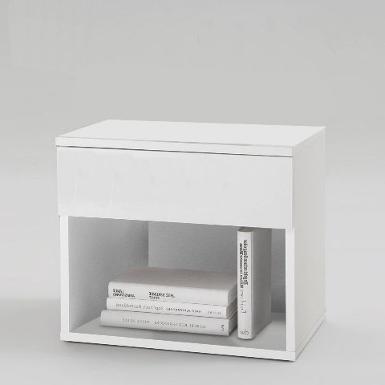 White Bedside Table โต๊ะข้างเตียง สีขาว สารพัดประโยชน์